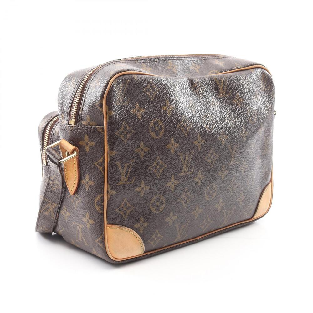 Louis Vuitton Nile Shoulder Bag Canvas Leather Monogram Brown